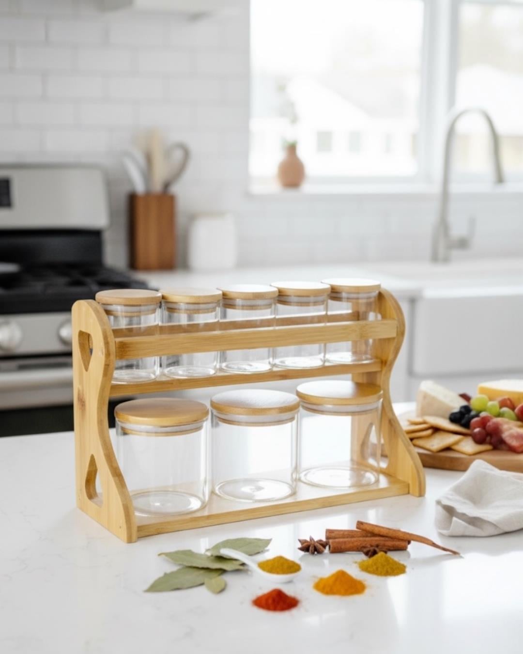 PAÇİ-ALISA YUVARLAK 8 PARÇA STANDLI BAHARATLIK SETİ