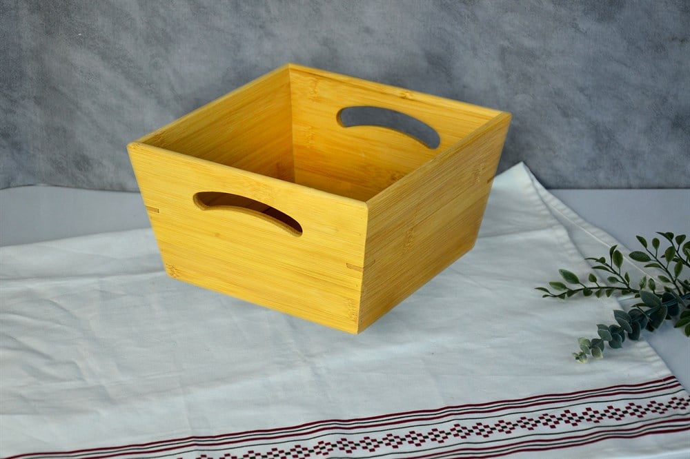 PAÇİ-BAMBU 22*22*12 KARE EKMEK SEPETİ