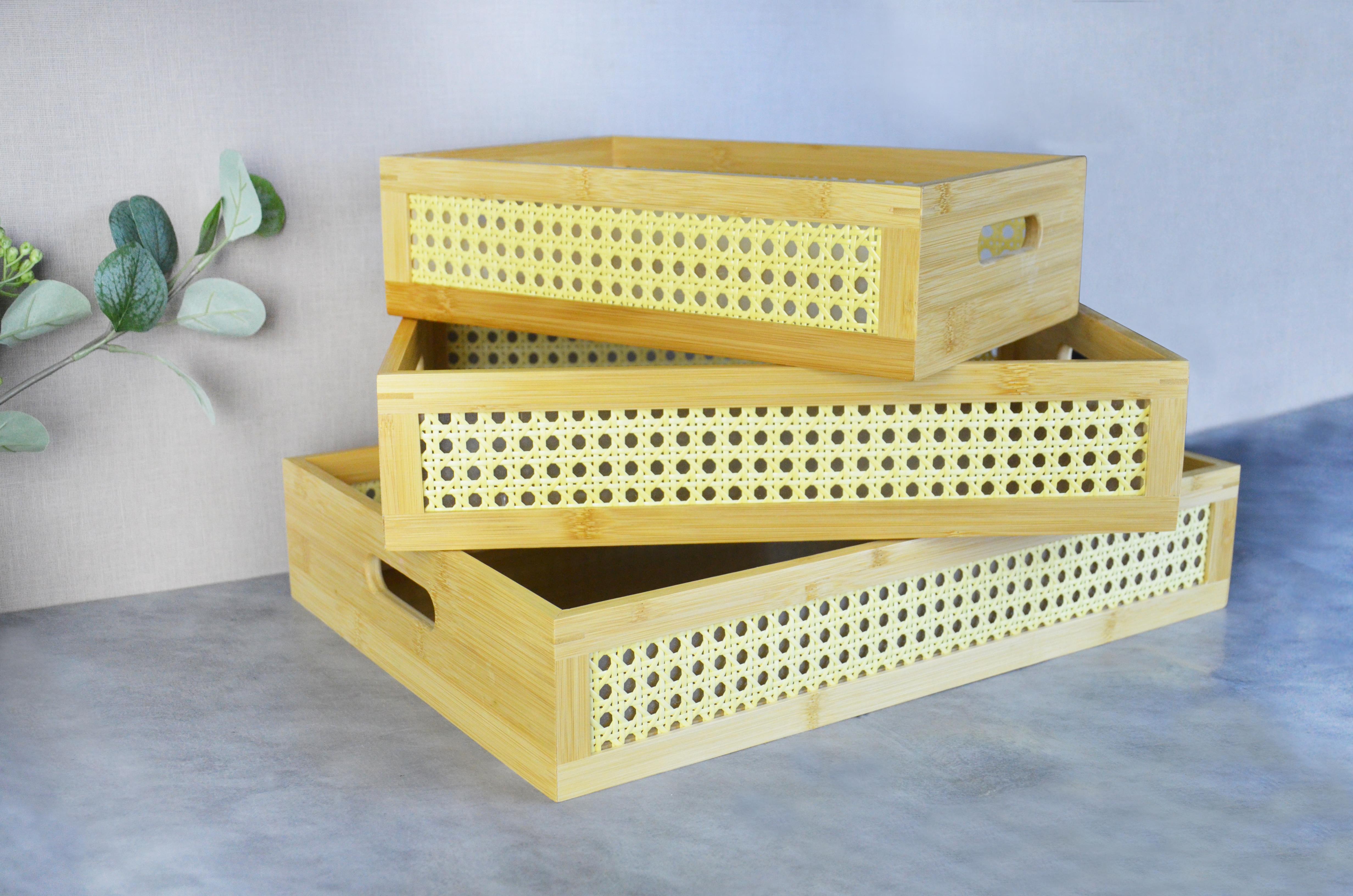 PAÇİ-BAMBU 3'LÜ DİKDÖRTGEN DEKORATİF ORGANİZER