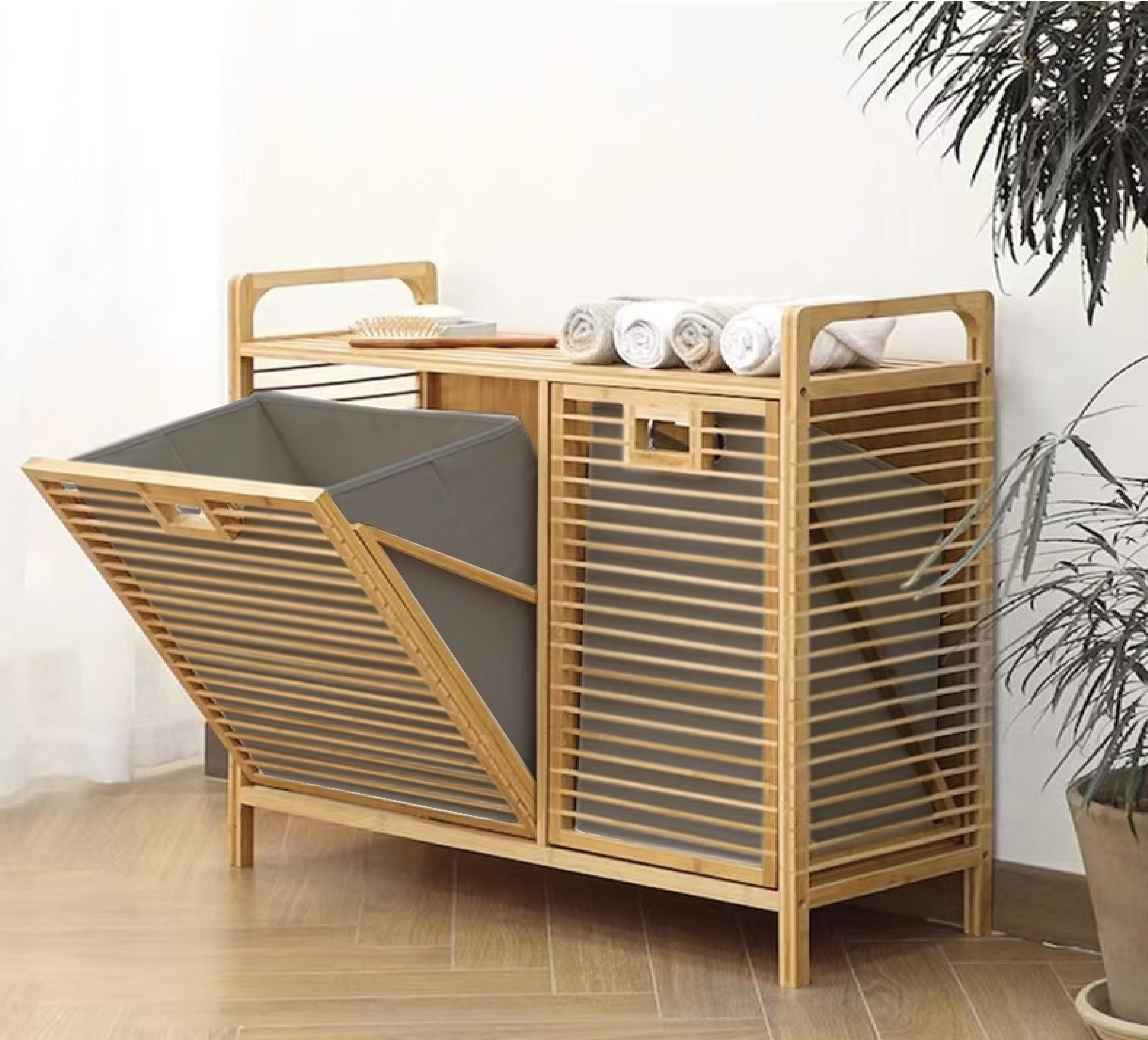 PAÇİ-BAMBU GRİ ÇAMAŞIR SEPETİ