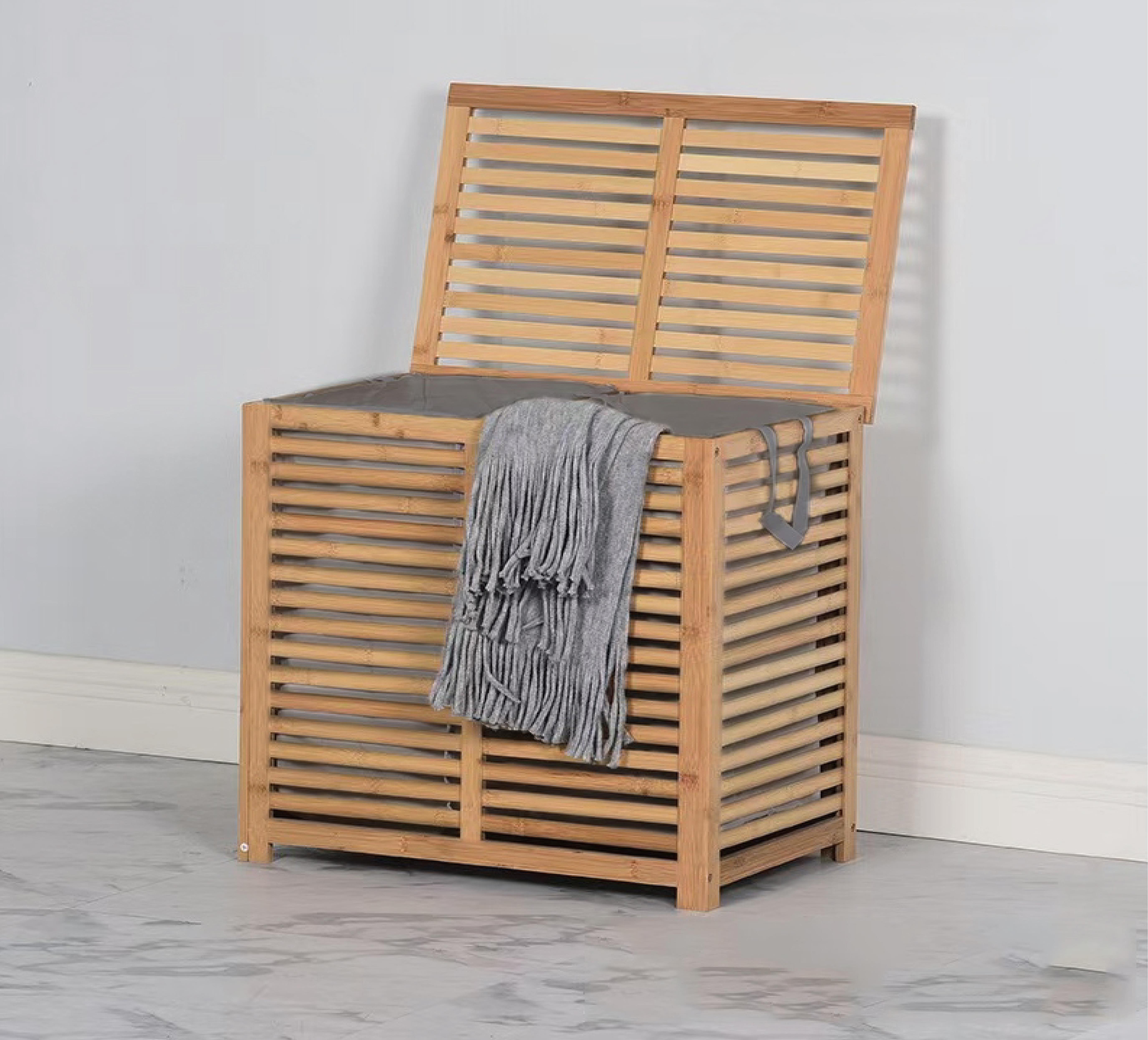 PAÇİ-BAMBU GRİ ÇAMAŞIR SEPETİ