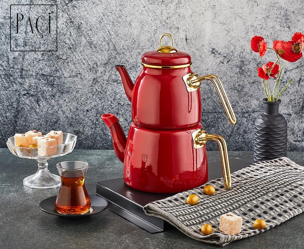 PAÇİ-ELİTE CLASS KIRMIZI EMAYE ÇAYDANLIK