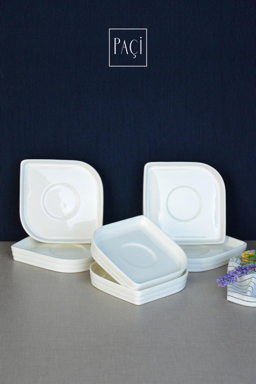 PAÇİ-LİLİAN BEYAZ 6LI 11CM ÇAY TABAĞI