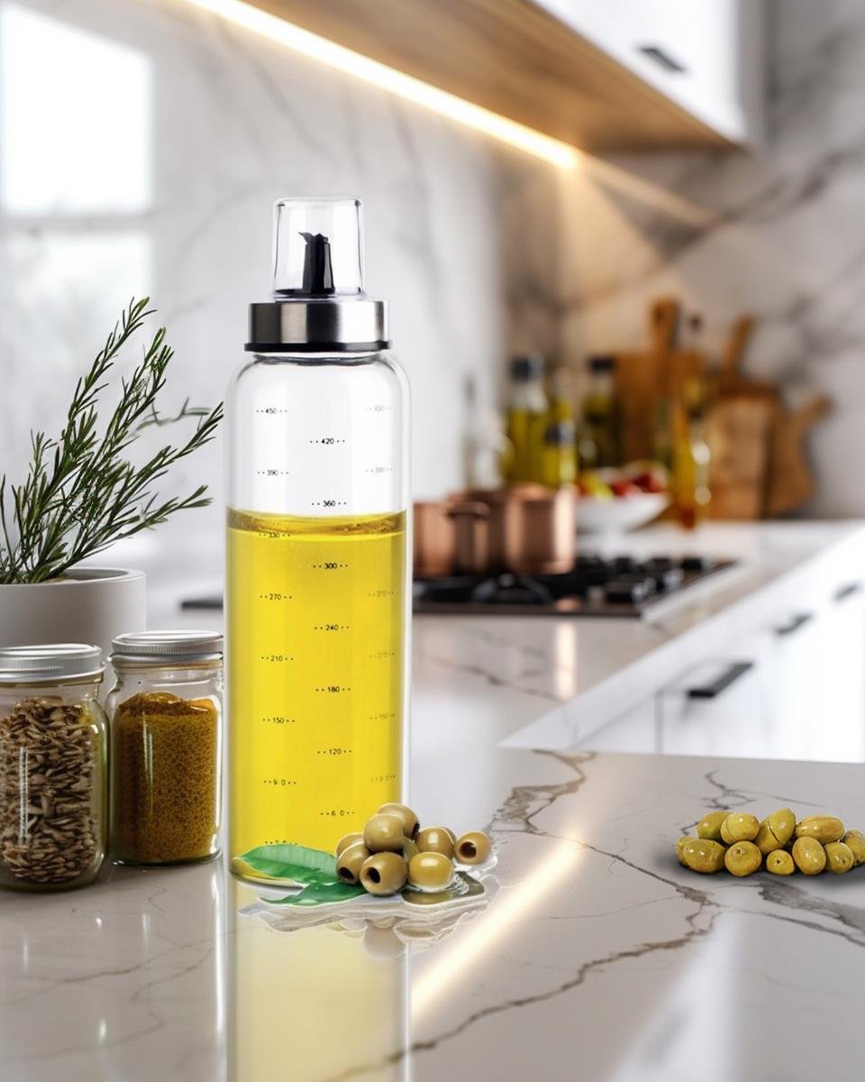 PAÇİ-OLIVIA 500 ML BOROSİLİKATLI AKITMAZ CAM YAĞLIK