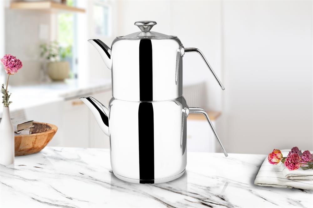 PAÇİ-SİLİNDİR MTL.KULPLU 304 ÇELİK ÇAYDANLIK