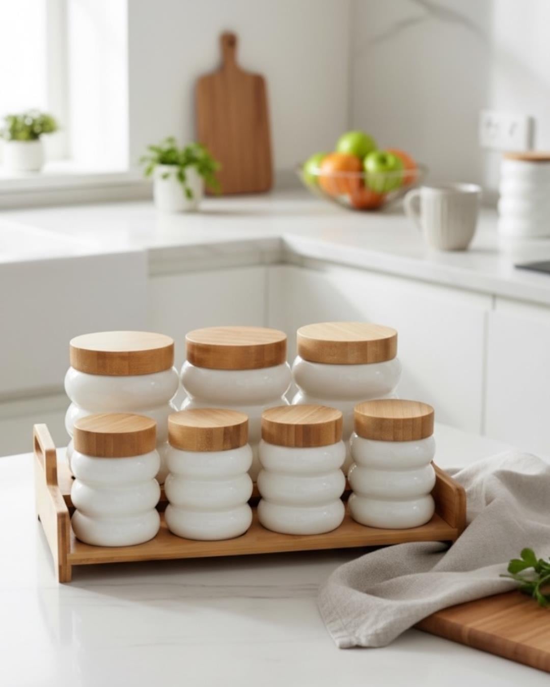 PAÇİ-VIERA BAMBU STANDLI 7 PARÇA BAHARATLIK SETİ