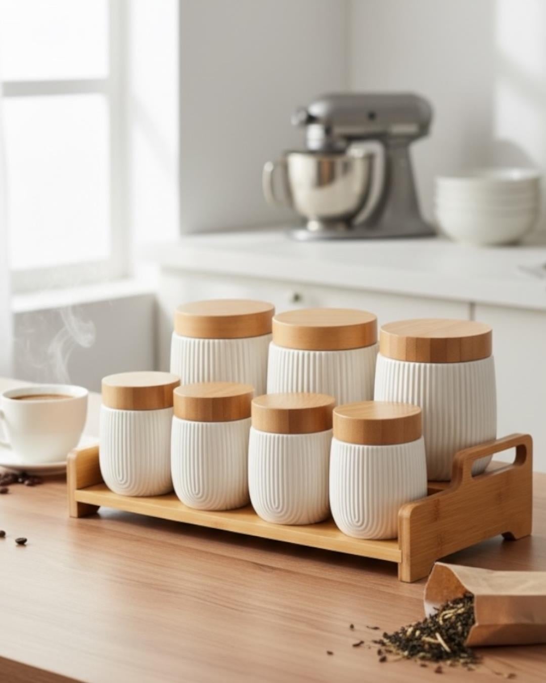 PAÇİ-VIERA BAMBU STANDLI 7 PARÇA BAHARATLIK SETİ