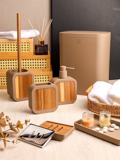PAÇİ-MIRANDA KAHVERENGİ 5'Lİ BANYO SETİ