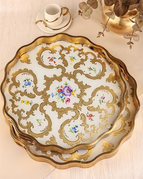 ROYAL CHARME-SARISSA 2'Lİ DEKORATİF TEPSİ