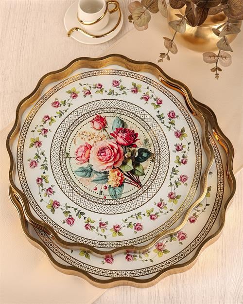 ROYAL CHARME-SARISSA 2'Lİ DEKORATİF TEPSİ