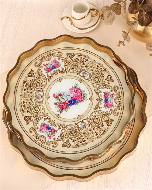 ROYAL CHARME-SARISSA 2'Lİ DEKORATİF TEPSİ