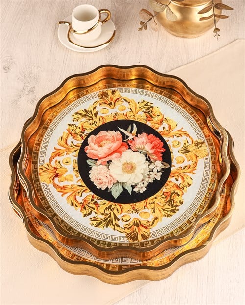 ROYAL CHARME-SARISSA 2'Lİ DEKORATİF TEPSİ