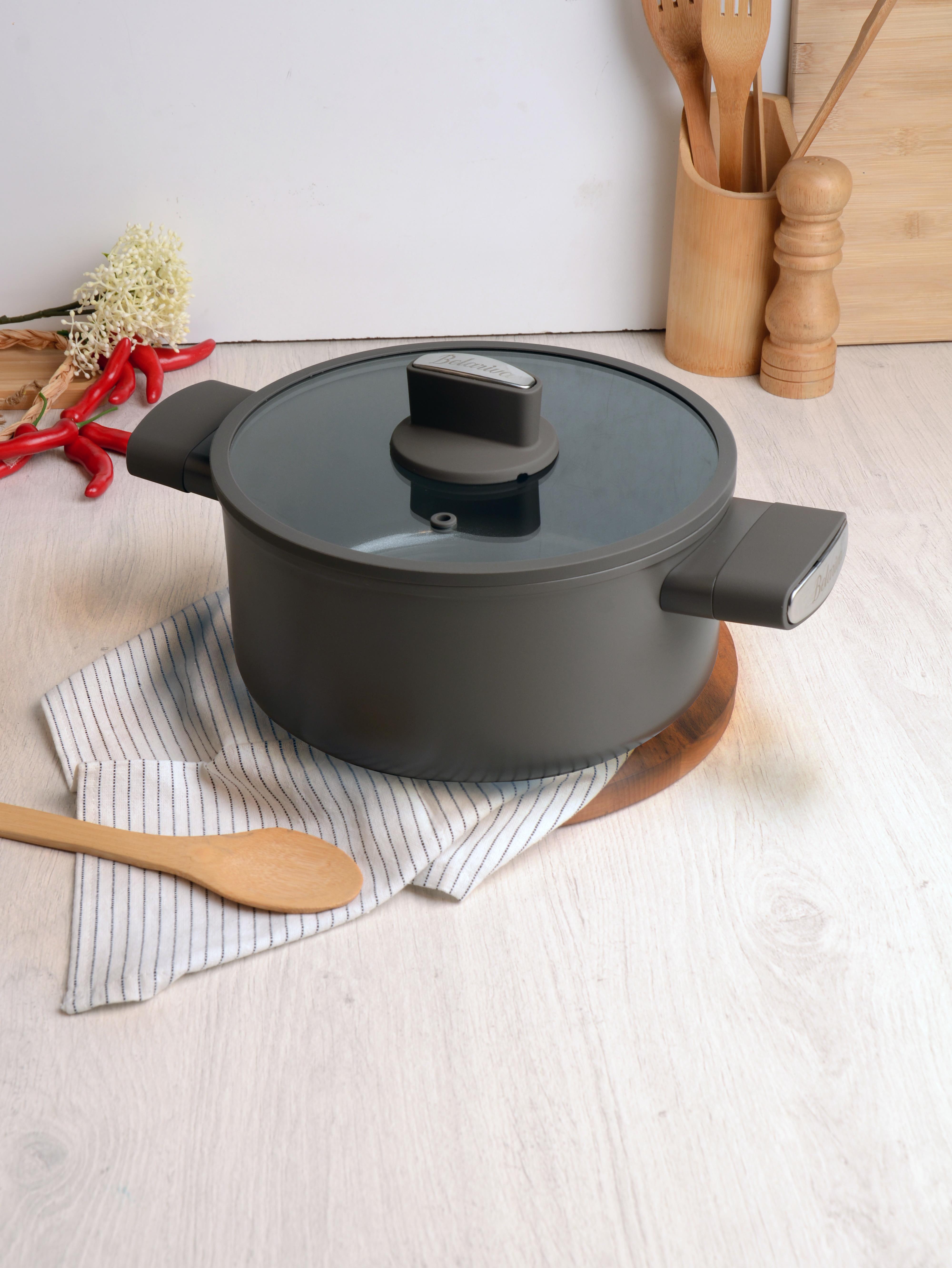 BELARİVA-26 CM GRİ SİLİKON SAPLI DERİN TENCERE