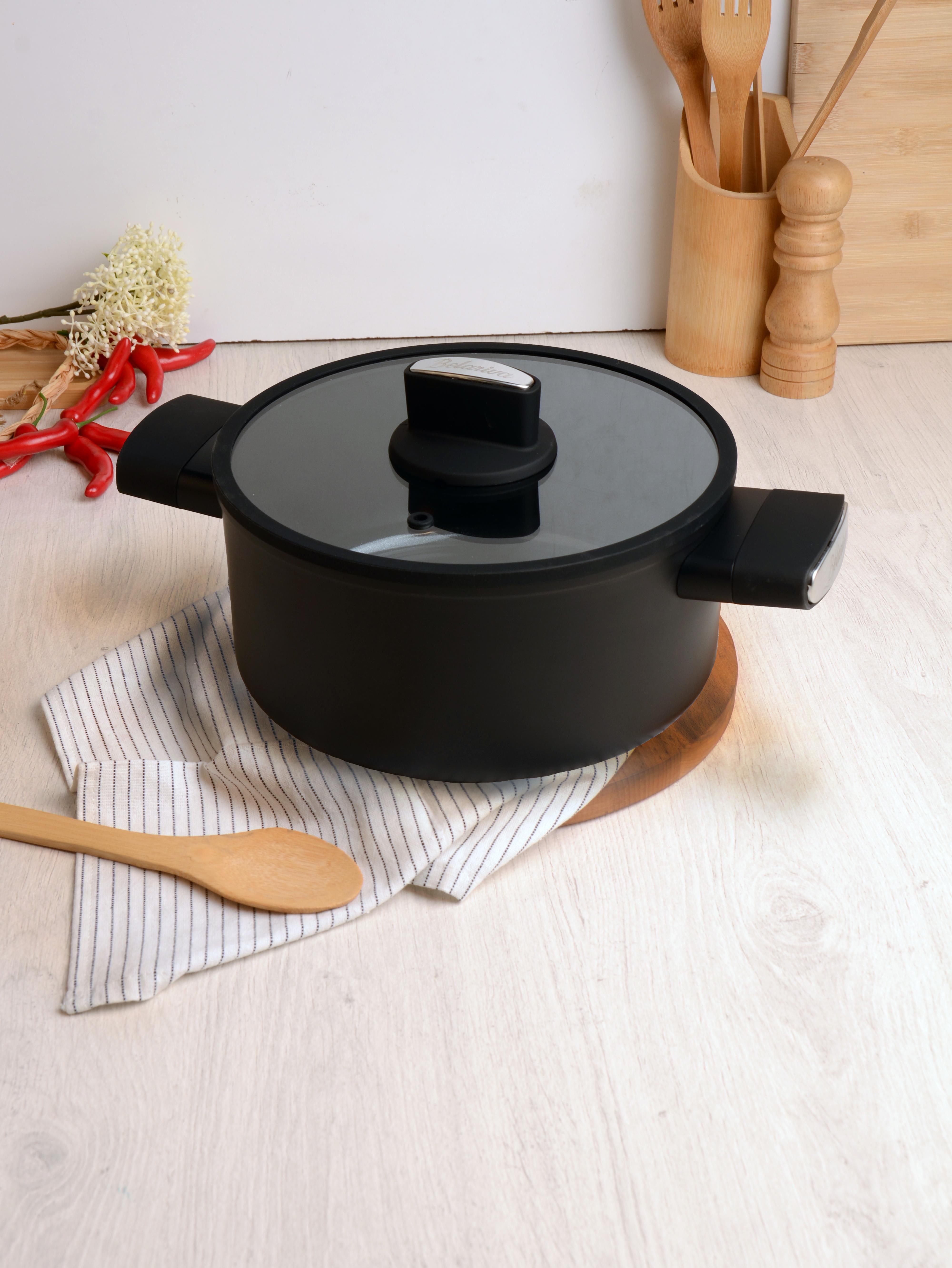 BELARİVA-26 CM SİYAH SİLİKON SAPLI DERİN TENCERE