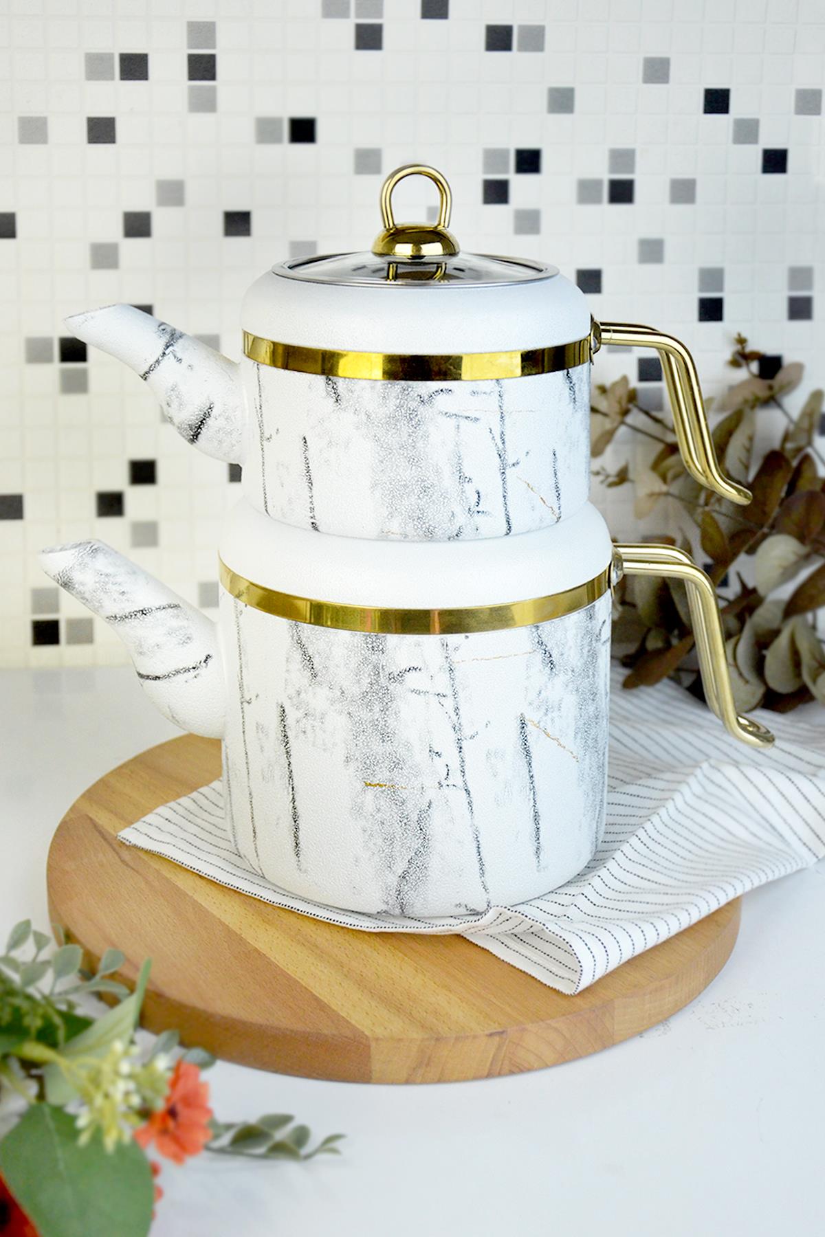 BELARİVA-MARBLE BEYAZ GRANİT ÇAYDANLIK