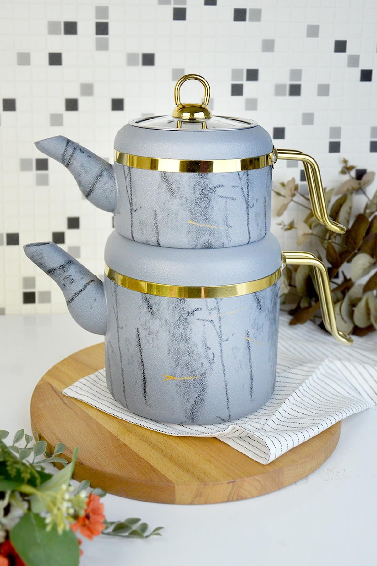 BELARİVA-MARBLE GRİ GRANİT ÇAYDANLIK