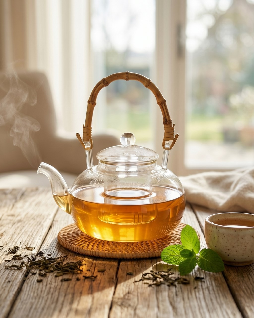 PAÇİ-1200 ML BAMBU SAPLI ISIYA DAYANIKLI CAM DEMLİK