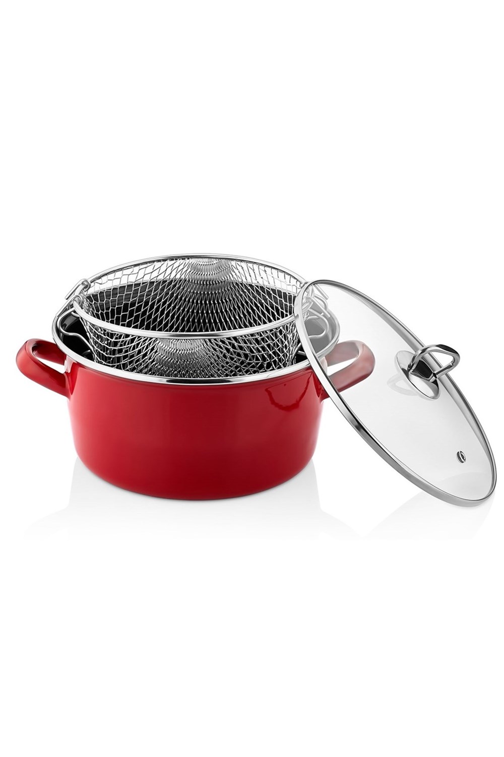PAÇİ-22 CM KIRMIZI 4.5 LT. KIZARTMA TENCERESİ