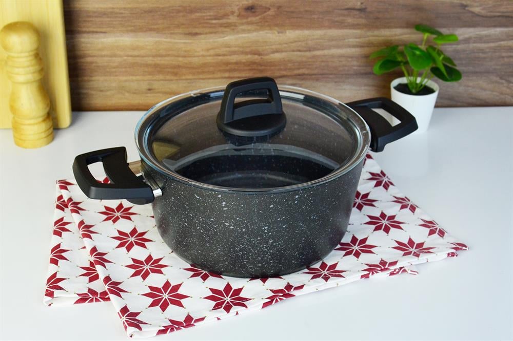 PAÇİ-22 CM MAT SİYAH DERİN TENCERE