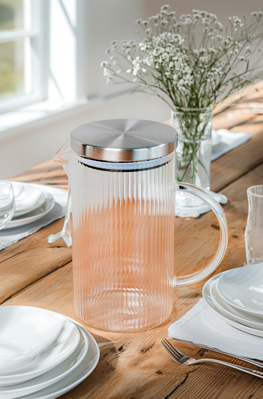 SELF MESH COLOR CAP ALES INTERNATIONAL新品 PAÇİ-ALISA 1000 ML ÇİZGİLİ METAL KAPAK CAM SÜRAHİ