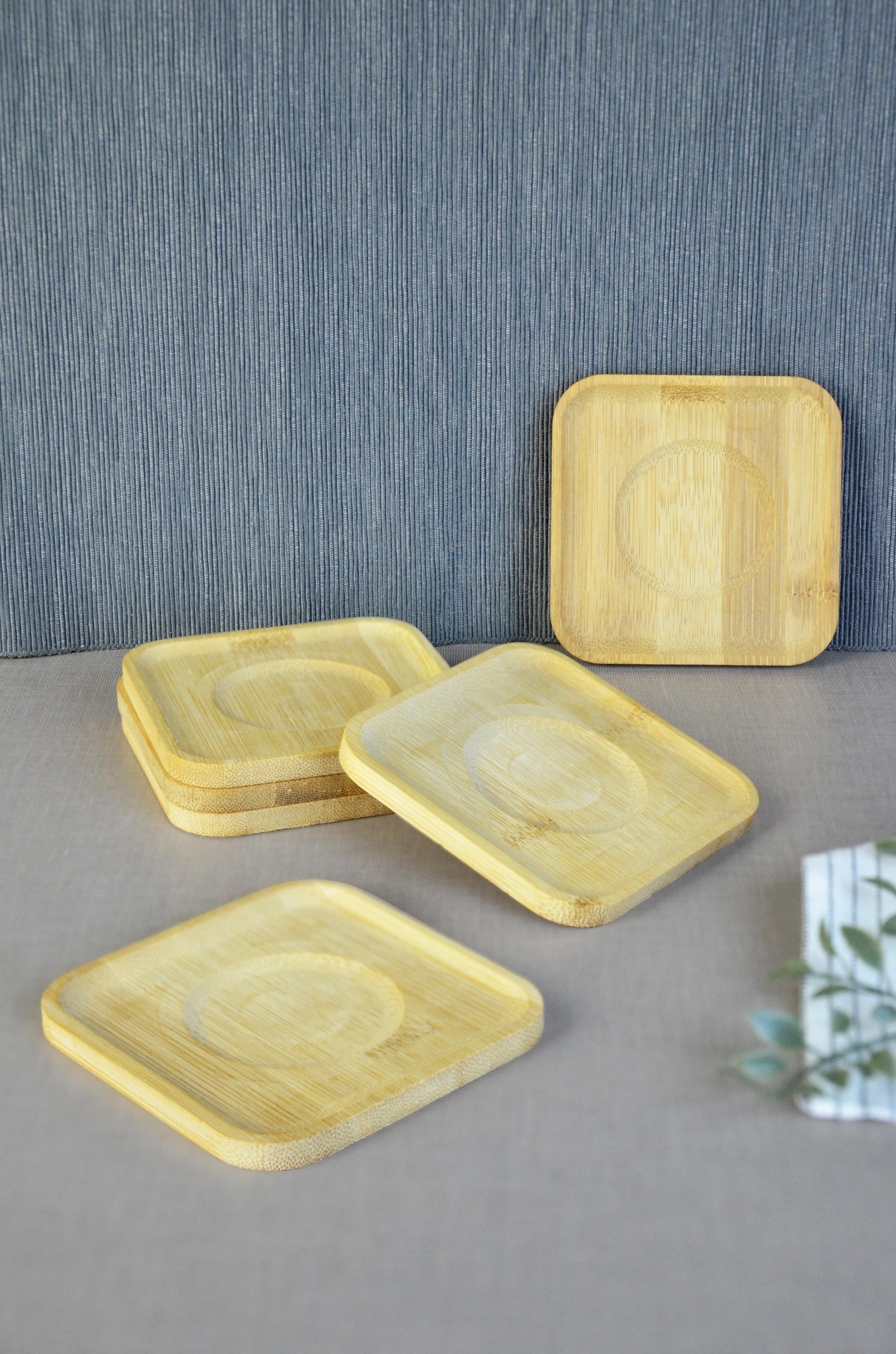 PAÇİ-BAMBU 10 CM 6'LI KARE ÇAY TABAĞI