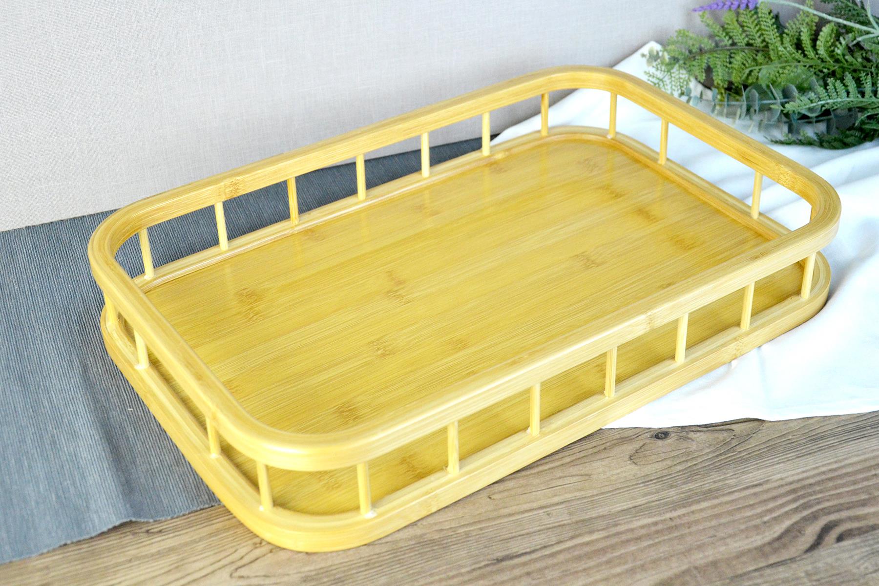 PAÇİ-BAMBU 38x26 ÇİTLİ DİKDÖRTGEN TEPSİ