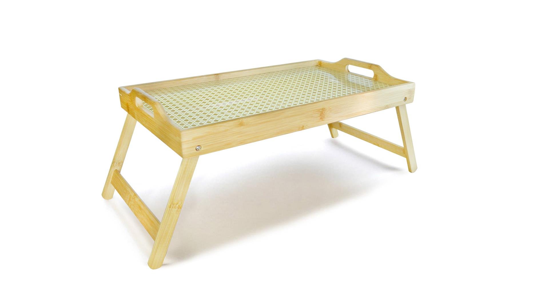 PAÇİ-BAMBU 50x30 CAMLI AYAKLI DEKORATİF KEYİF TEPSİ