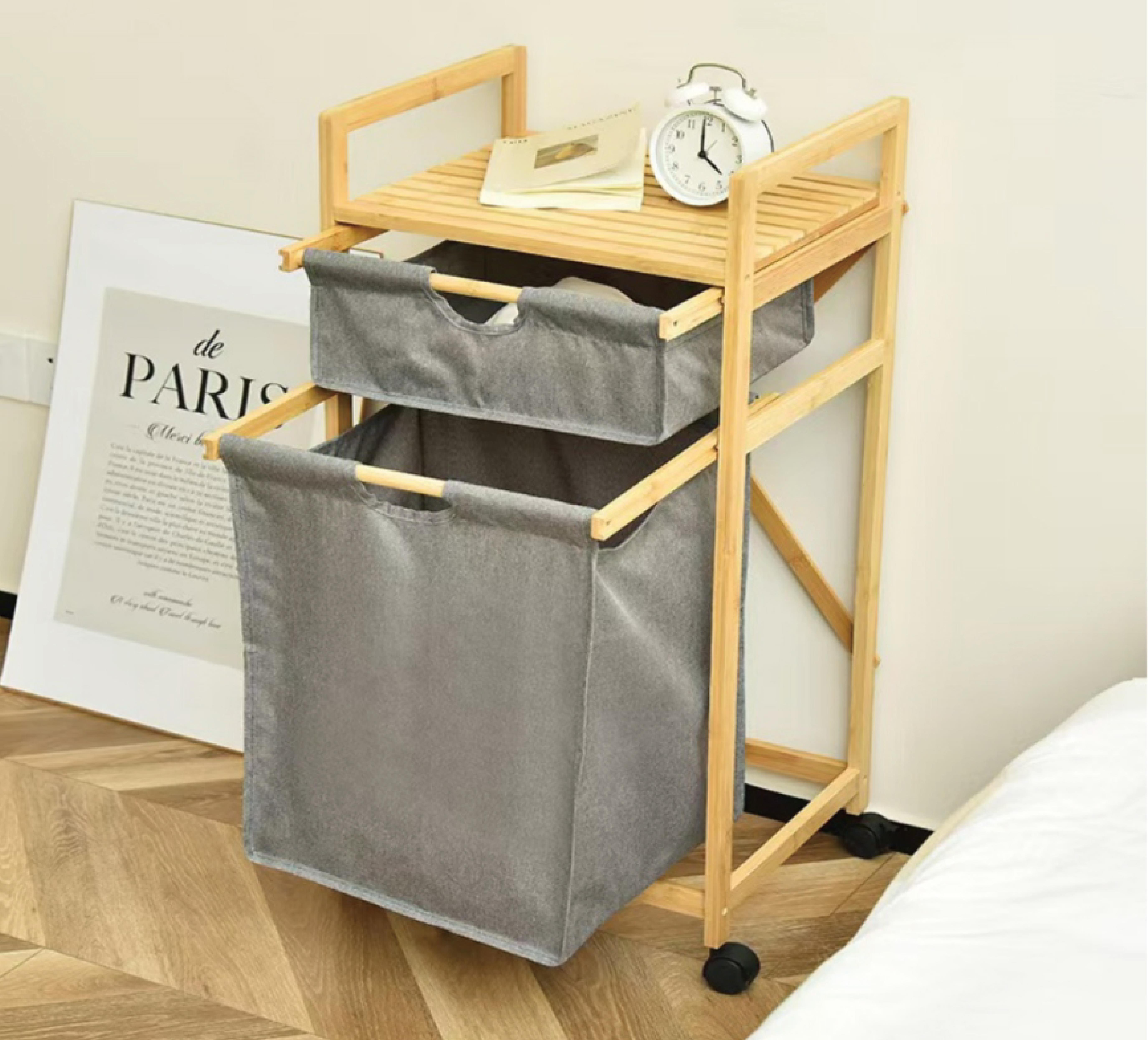 PAÇİ-BAMBU GRİ ÇAMAŞIR SEPETİ