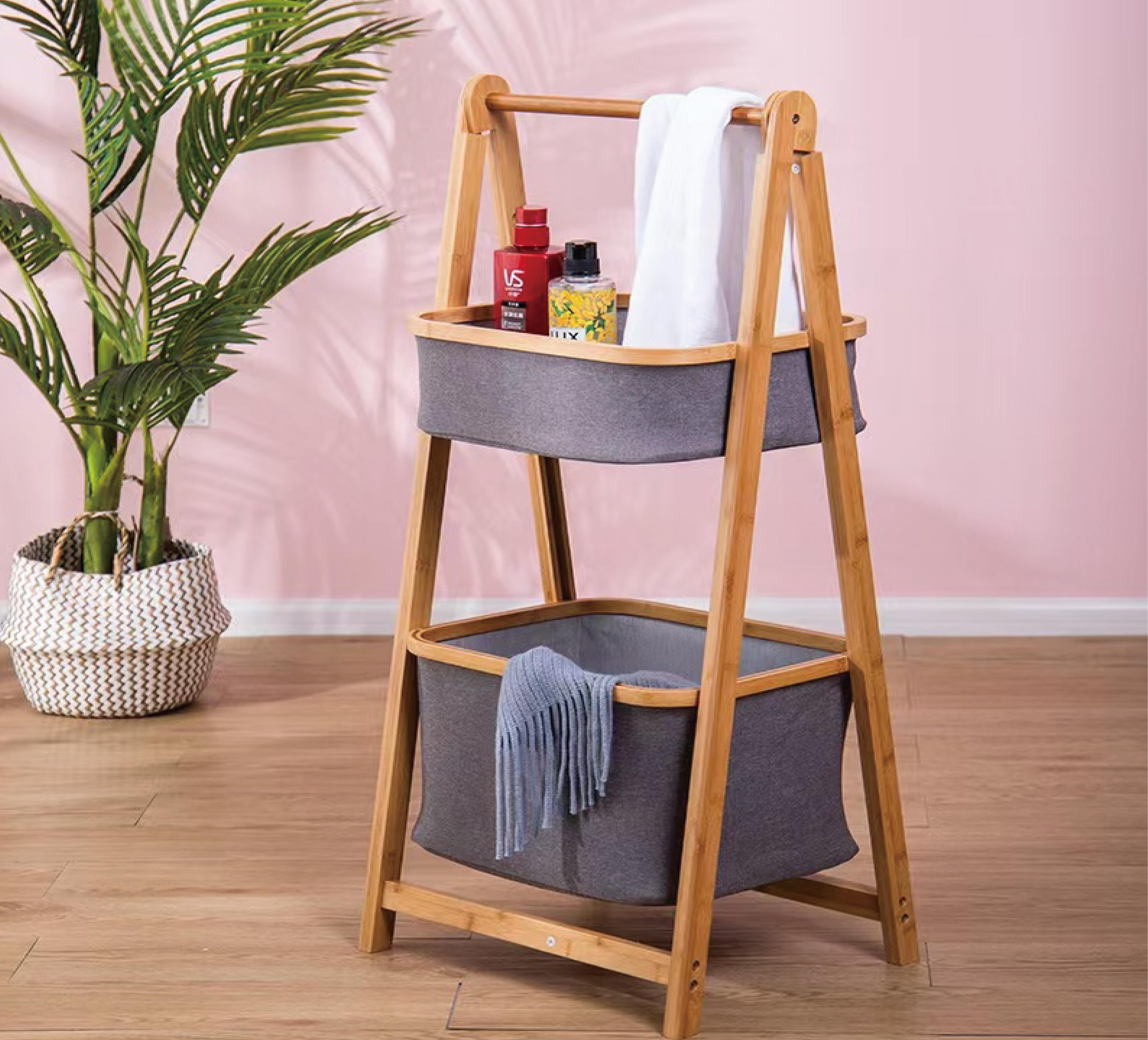 PAÇİ-BAMBU GRİ SEPETLİ ORGANİZER