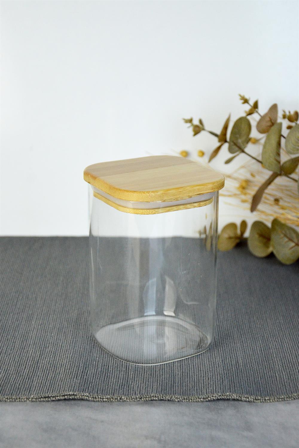 PAÇİ-BAMBU KAPAK 600 ML KARE KAVANOZ