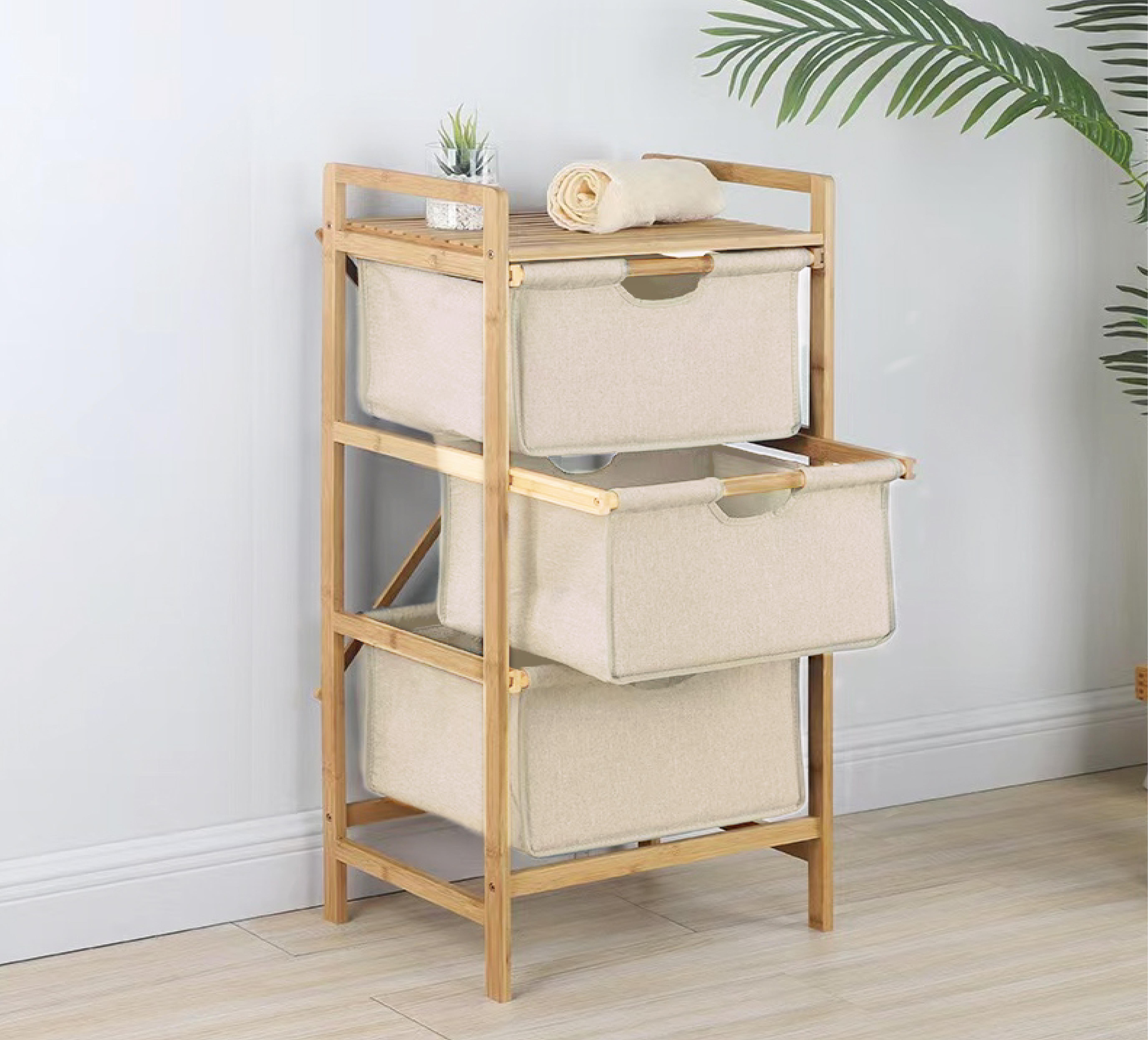 PAÇİ-BAMBU KREM SEPETLİ ORGANİZER