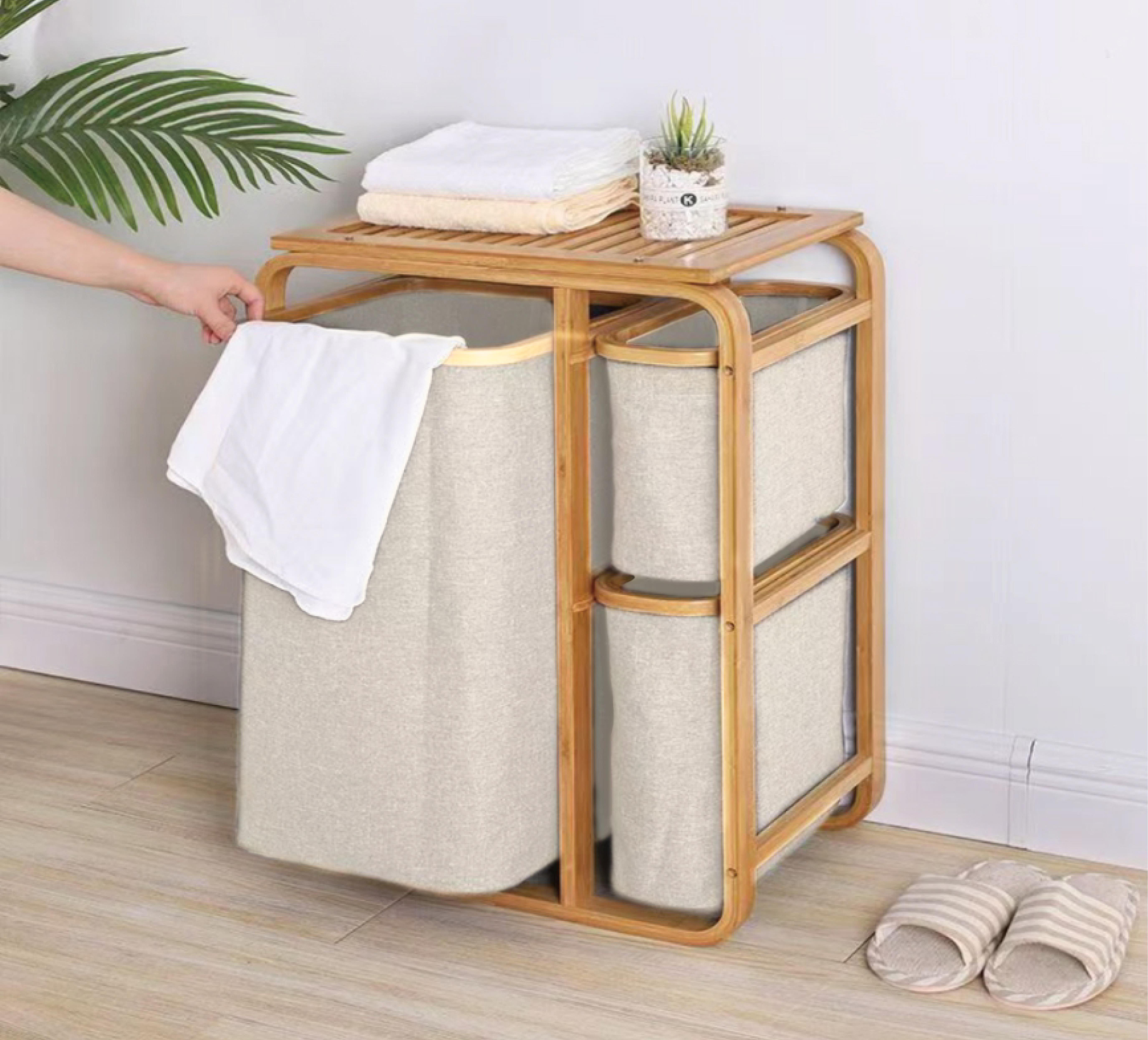 PAÇİ-BAMBU KREM SEPETLİ ORGANİZER