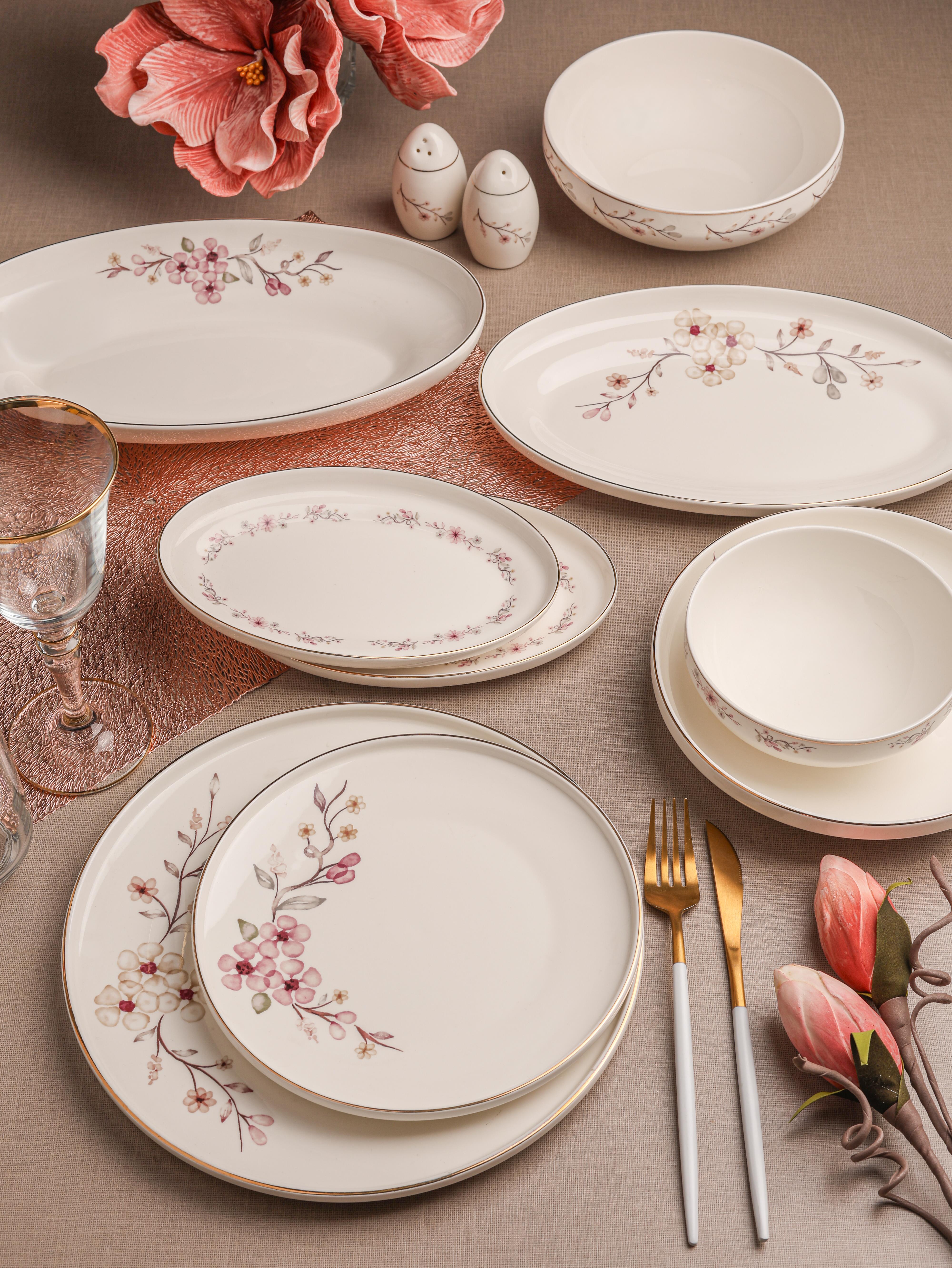 PAÇİ-CLODİA 55 PARÇA ÇİÇEKLİ YEMEK TAKIMI