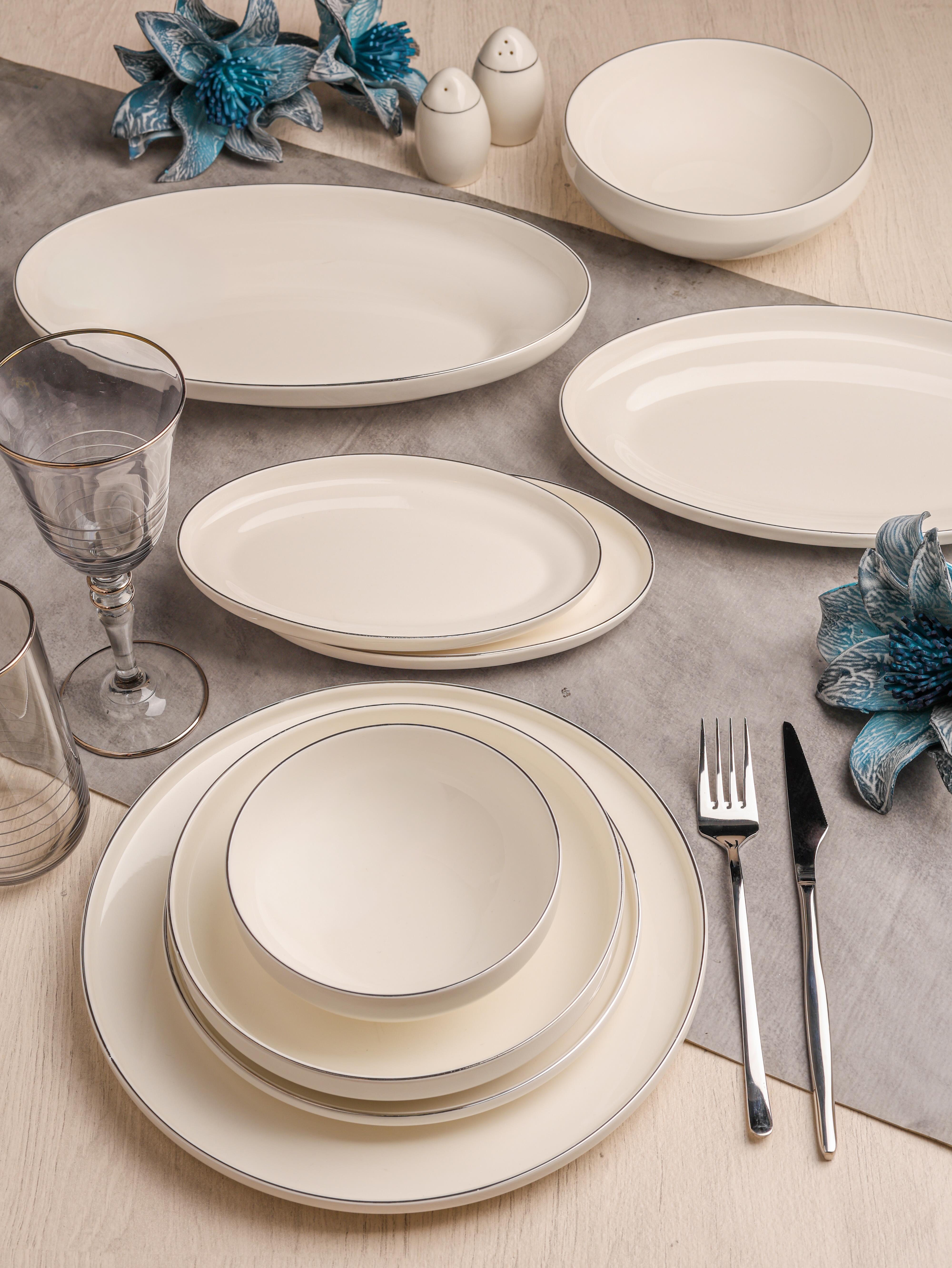 PAÇİ-CLODİA 55 PARÇA GÜMÜŞ YALDIZLI YEMEK TAKIMI