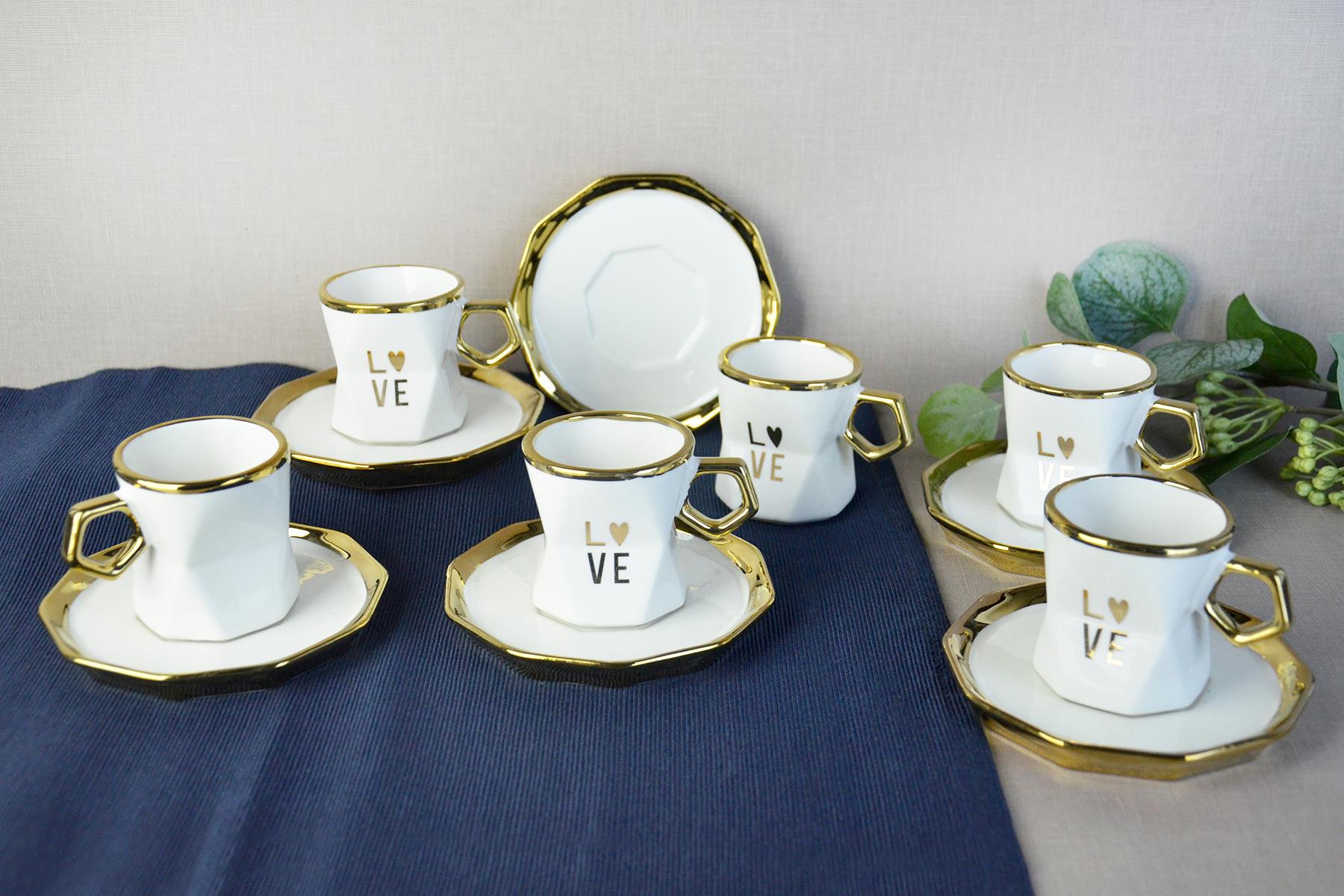 PAÇİ-DİANA BEYAZ YALDIZLI KAHVE FİNCANI