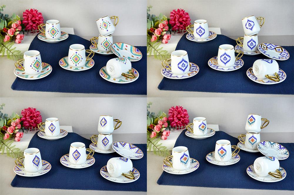 PAÇİ-ETHNIC PORSELEN 6'LI KAHVE FİNCANI