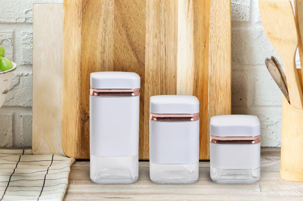 PAÇİ-FİONA 3 BOY BEYAZ BAKIR KAVANOZ SETİ