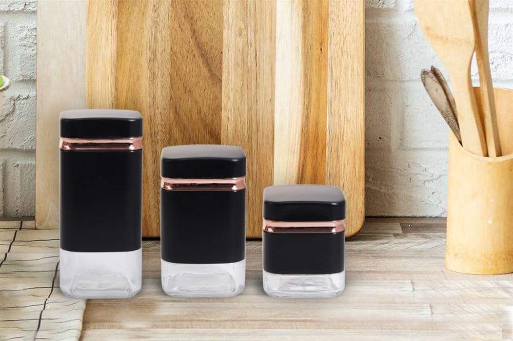 PAÇİ-FİONA 3 BOY SİYAH BAKIR KAVANOZ SETİ