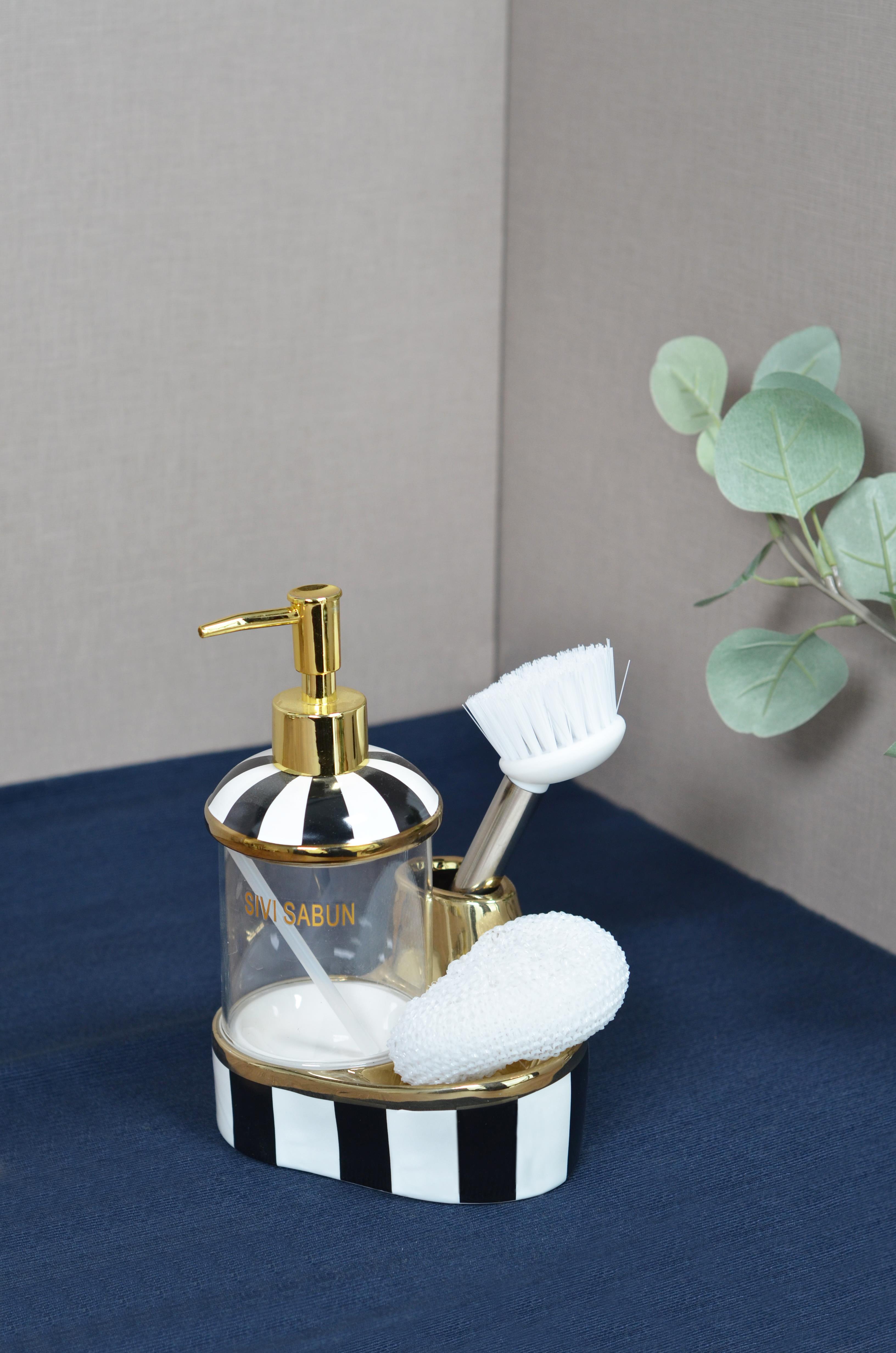 PAÇİ-LEO FIRÇALI SÜNGERLİ TEKLİ CAM SIVI SABUNLUK