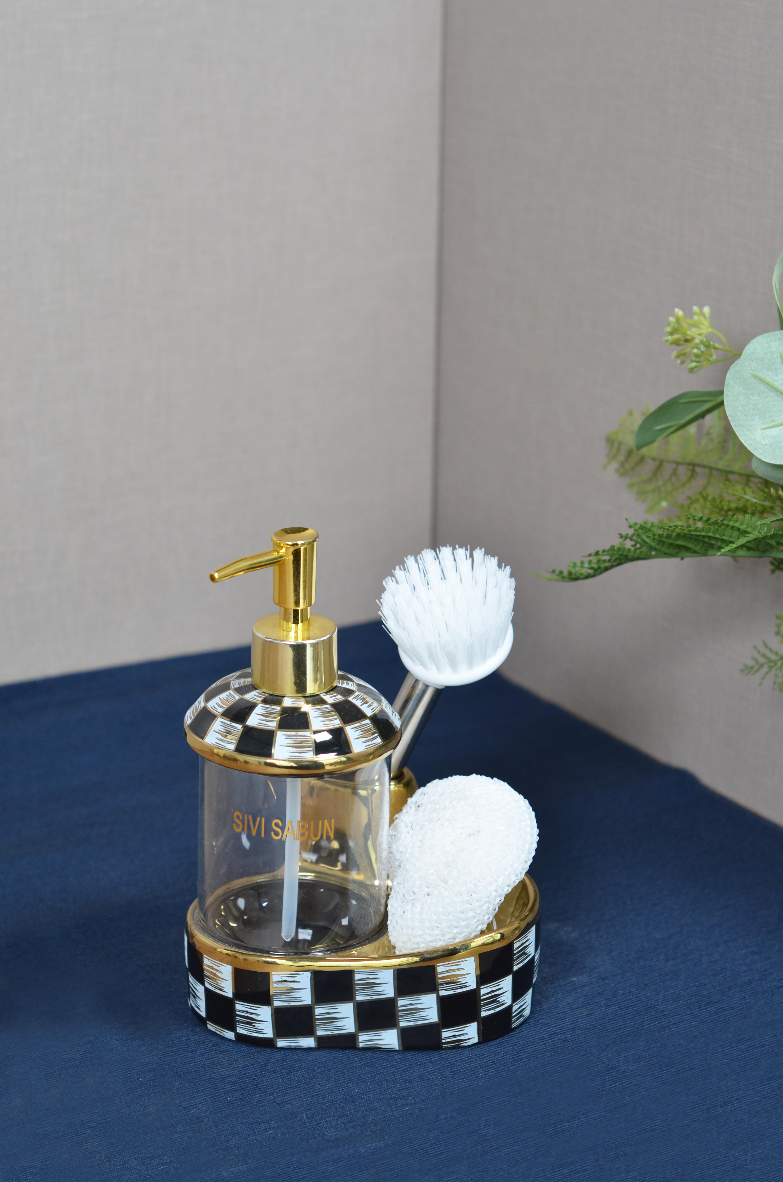 PAÇİ-LEO FIRÇALI SÜNGERLİ TEKLİ CAM SIVI SABUNLUK