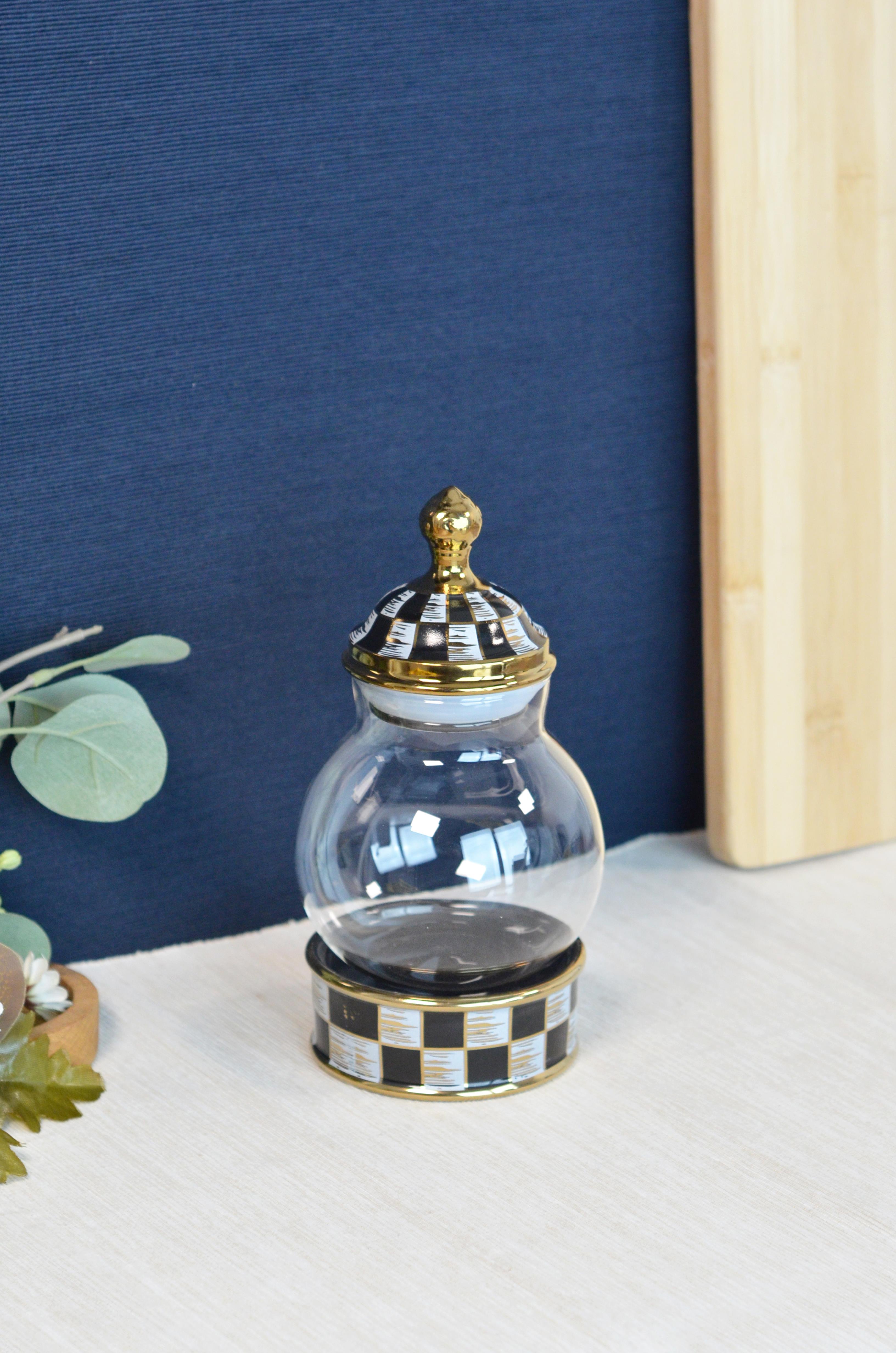 PAÇİ-LEO PORSELEN & CAM TEPELİ PARLAK DAMA KÜÇÜK KAVANOZ