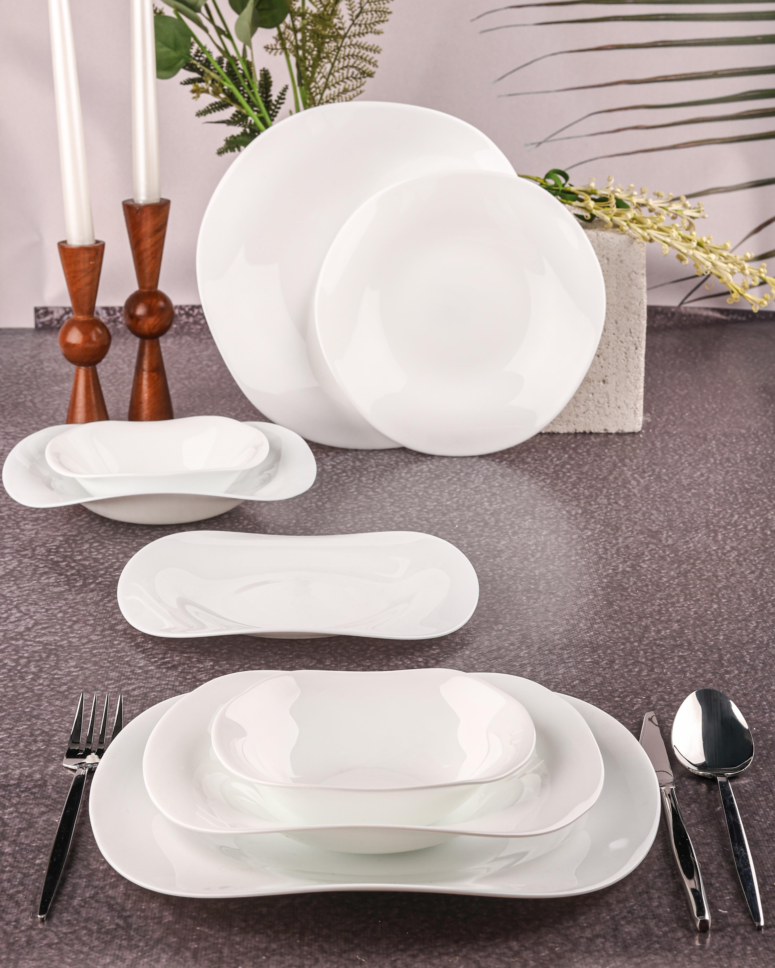 PAÇİ-LUMIERE OPAL 24 PARÇA DALGALI YEMEK TAKIMI