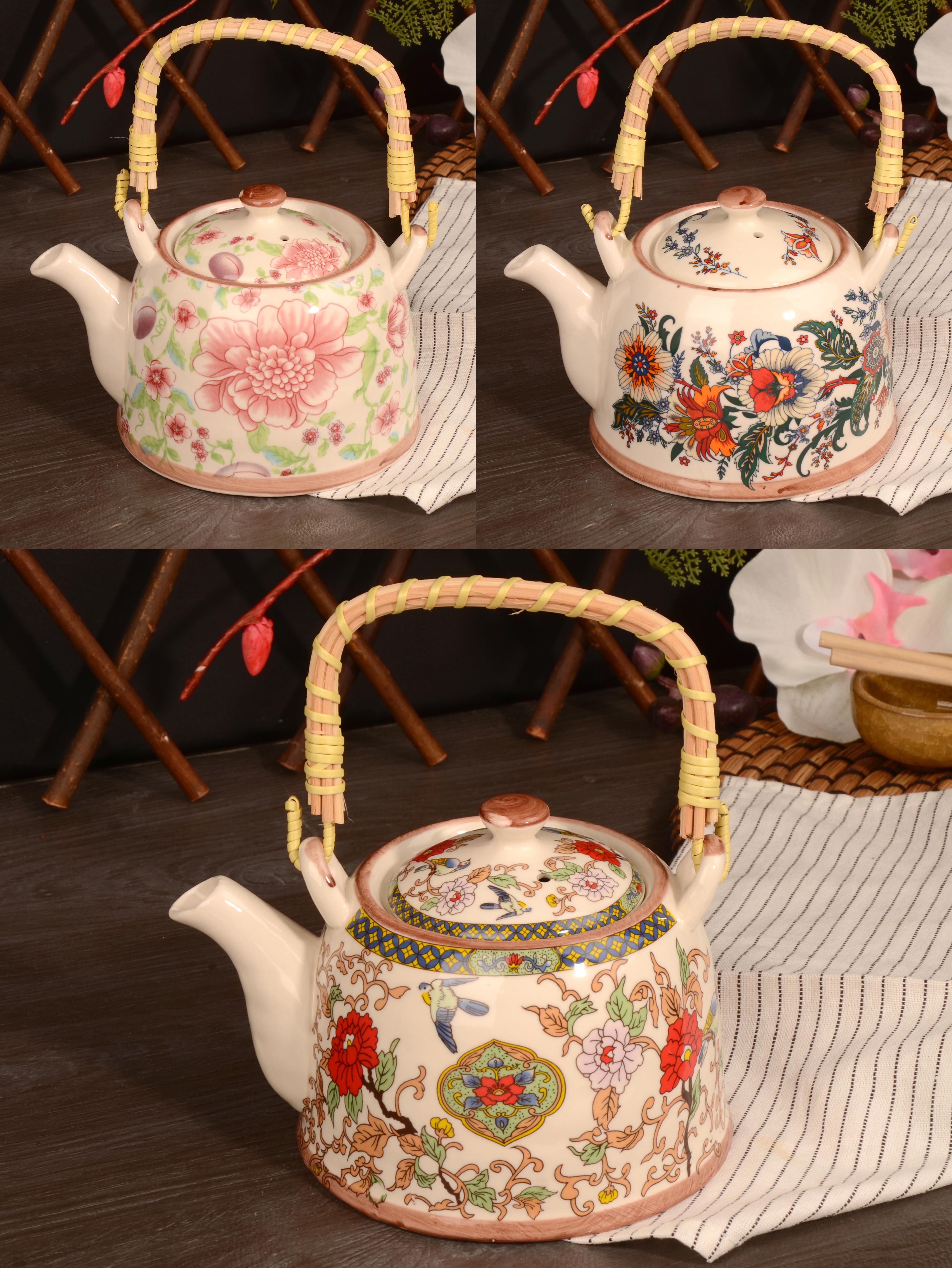 PAÇİ-MULAN 800 ML. BAMBU KULPLU ÇİNİ DESEN DEMLİK