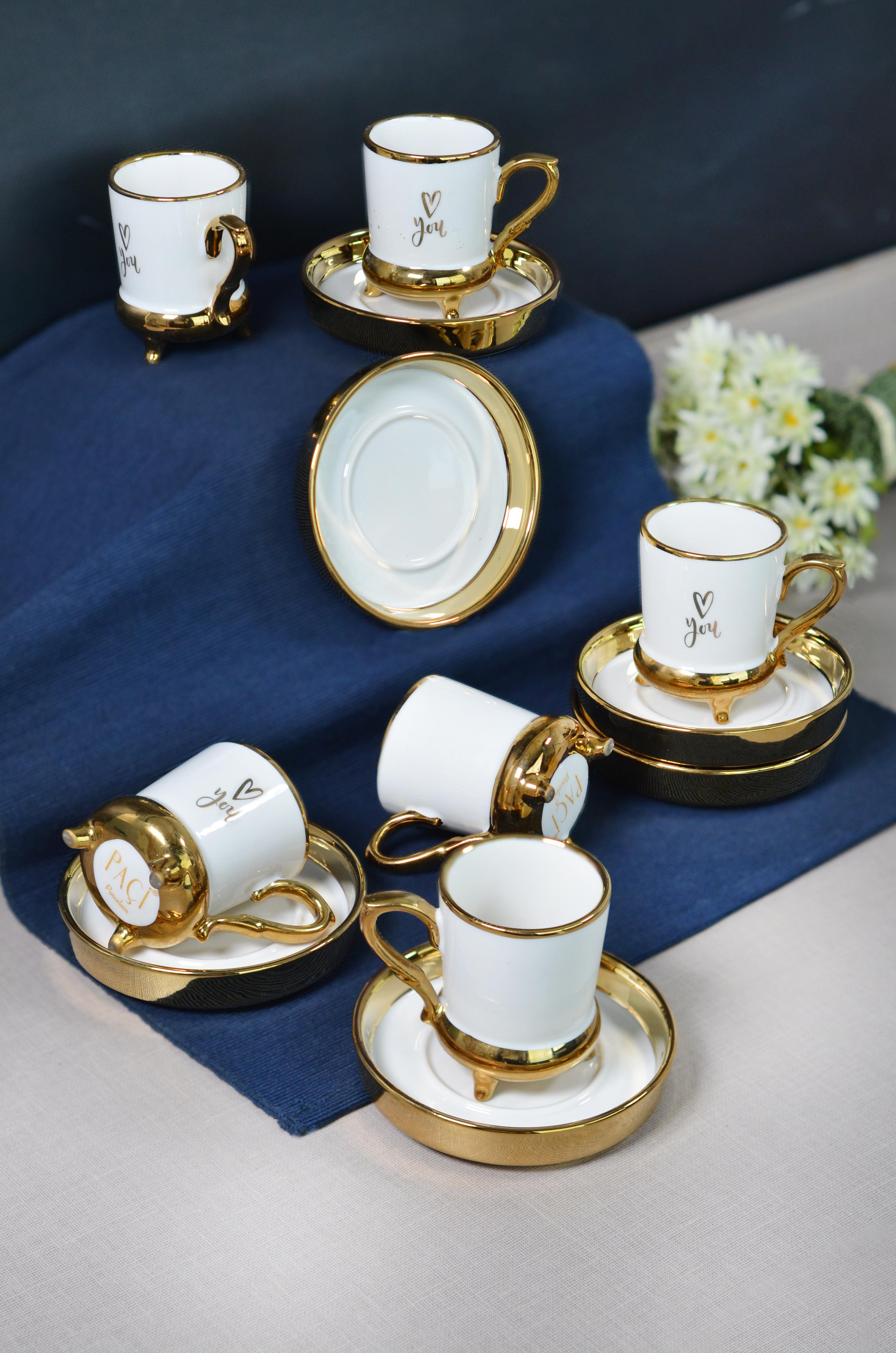 PAÇİ-NOEMİ BEYAZ YALDIZLI KAHVE FİNCANI