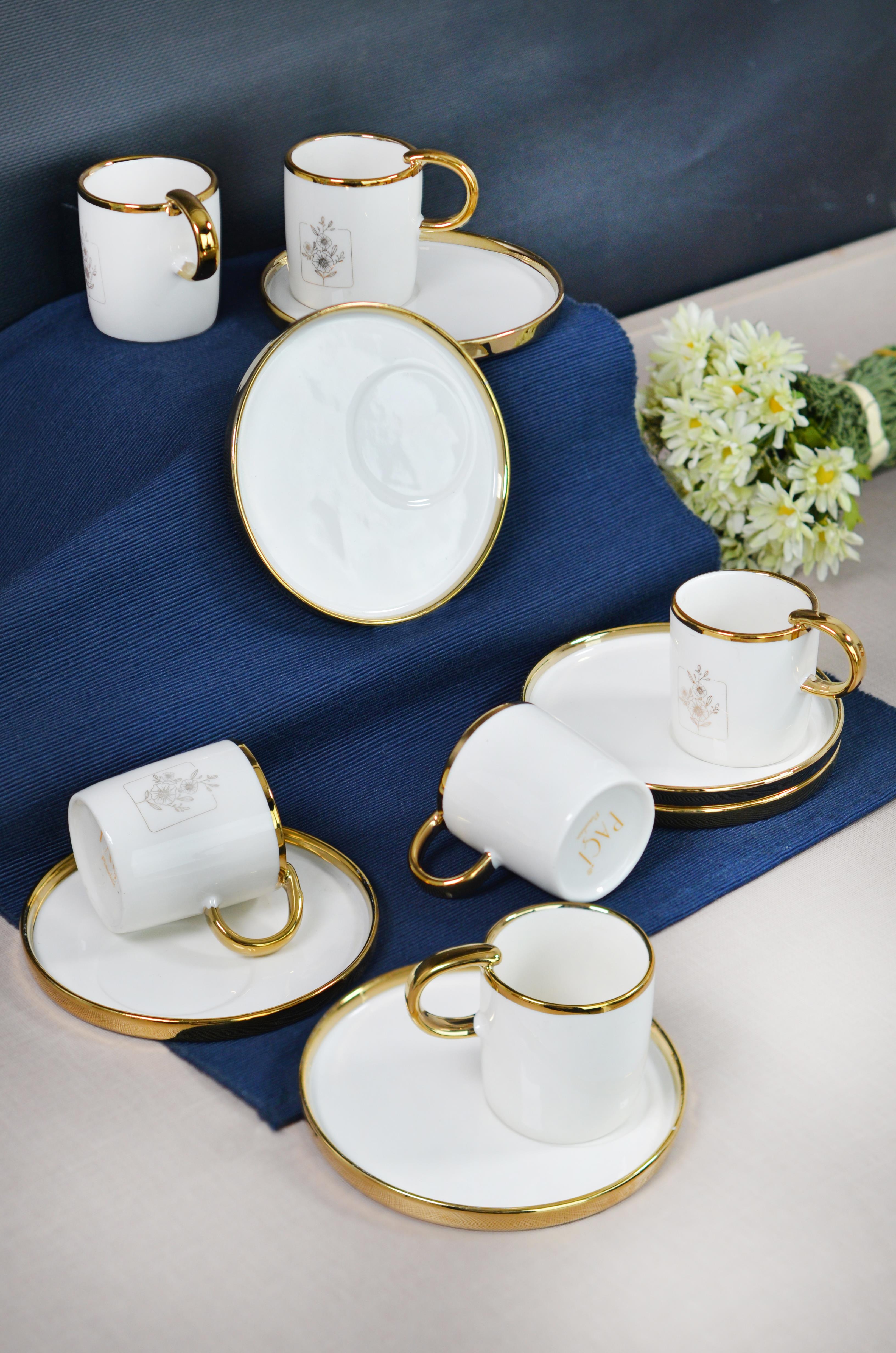 PAÇİ-OTTELO BEYAZ YALDIZLI KAHVE FİNCANI