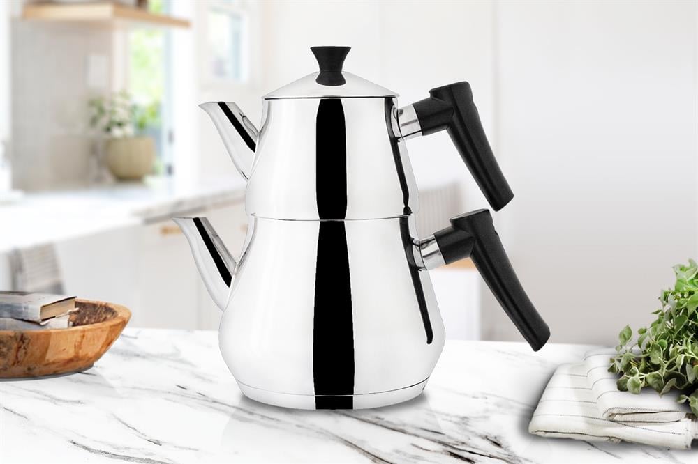 PAÇİ-PİRAMİT BKLT.KULPLU 304 ÇELİK ÇAYDANLIK