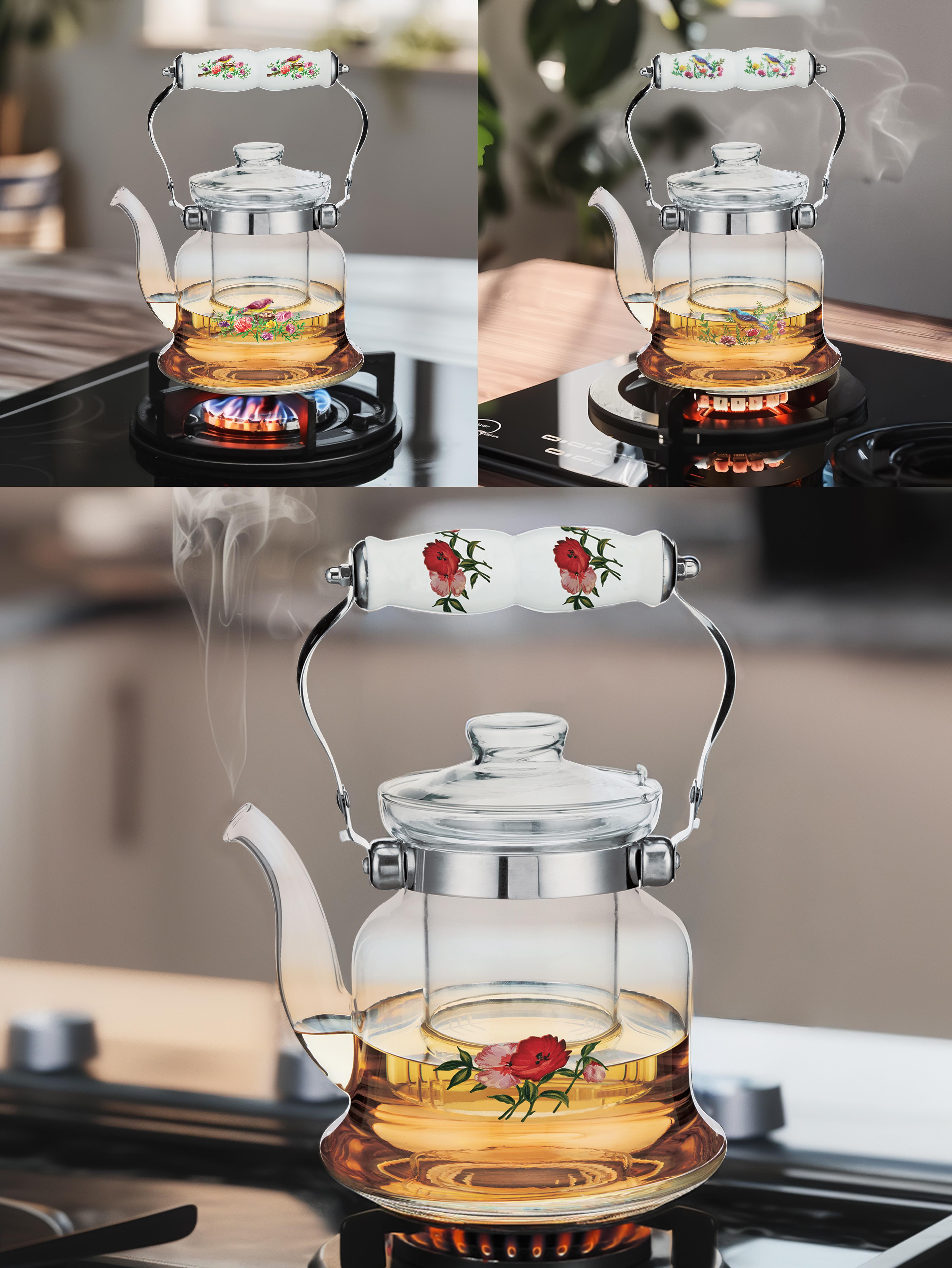 PAÇİ-ROSELLEA 600 ML PORSELEN SAPLI CAM DEMLİK