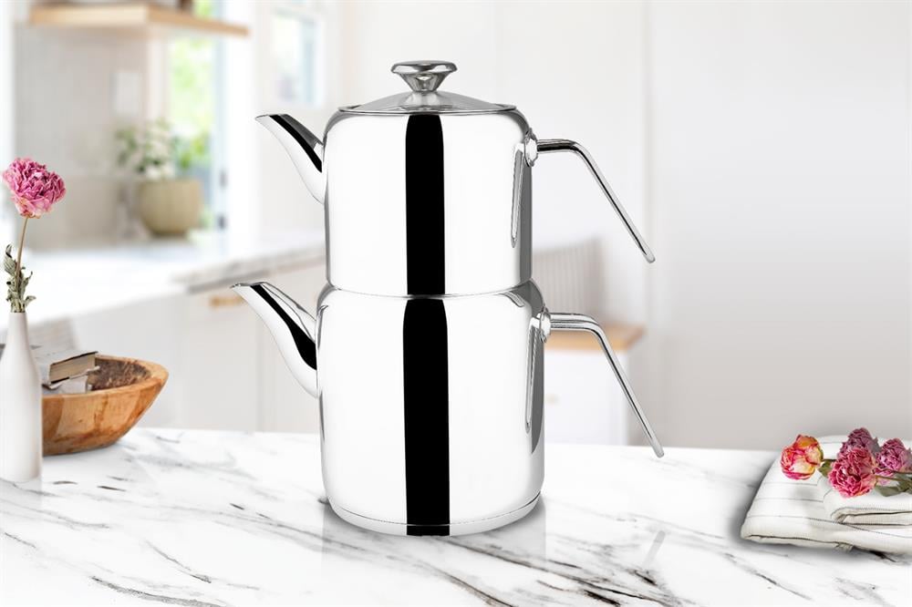 PAÇİ-SİLİNDİR MTL.KULPLU 304 ÇELİK ÇAYDANLIK