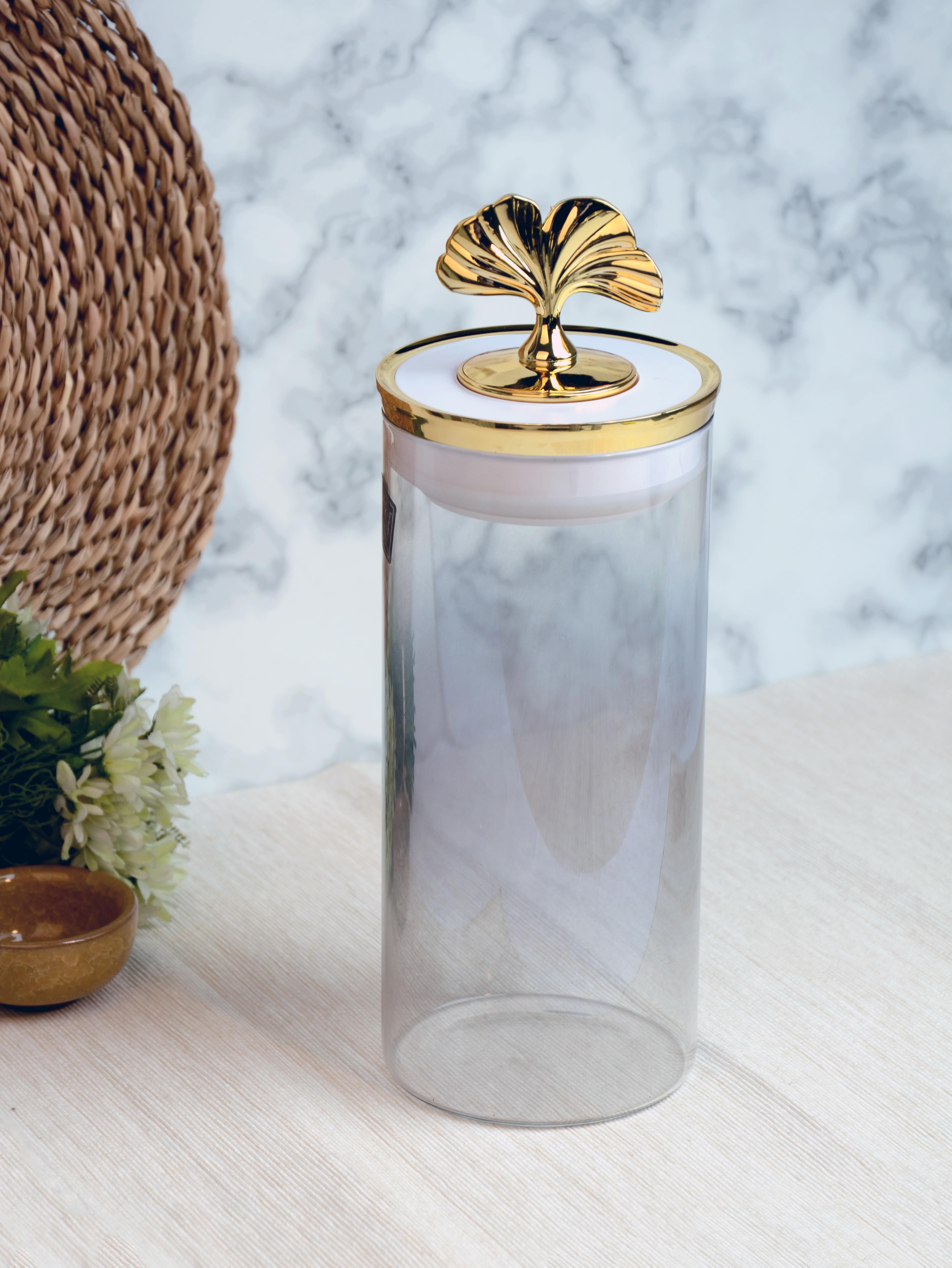 PAÇİ-SİYAH LÜSTERLİ BEYAZ KAPAKLI 1200 ML CAM KAVANOZ