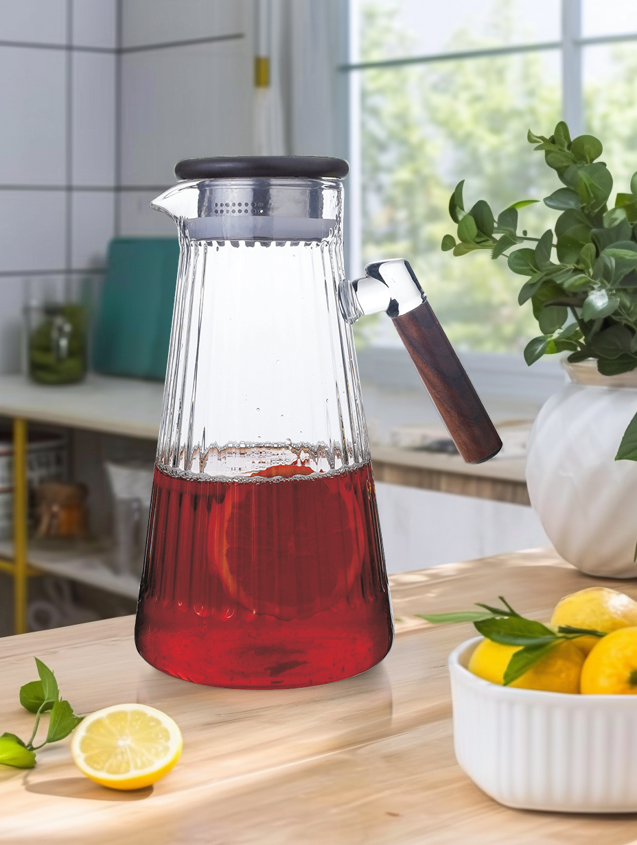 PAÇİ-STRİPE 1700 ML AKASYA KAPAKLI CAM SÜRAHİ